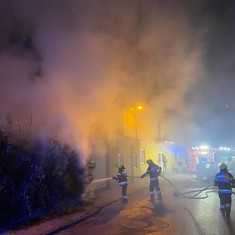 Two hedge fires kept the forces on their toes. (Bild: FF Bruck an der Mur)