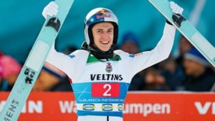 Daniel Tschofenig triumphiert beim Neujahresspringen in Garmisch! (Bild: GEPA)