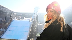 Anna Gasser vor der Rampe im Klagenfurter Stadion. (Bild: Pessentheiner/f. pessentheiner)