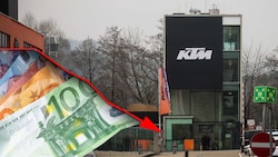 KTM sorgte im letzten Jahr für drei der fünf größten Firmenpleiten. Insgesamt schlitterten in Oberösterreich 701 Unternehmen in die Insolvenz. (Bild: Krone KREATIV/Daniel Scharinger, Adobe Stock)