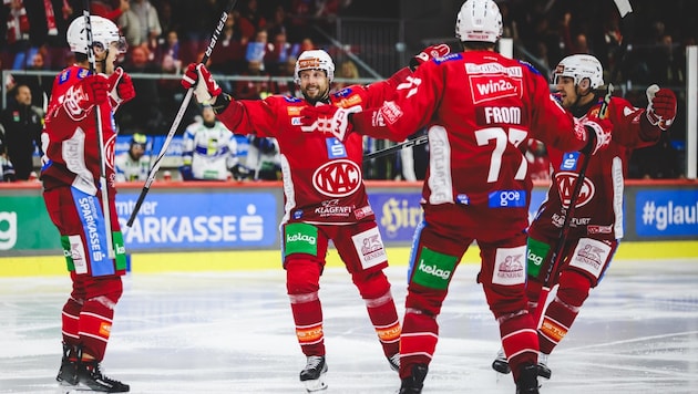 KAC aces Matt Fraser, Jan Mursak and Co. have celebrated six wins in a row. (Bild: GEPA pictures)