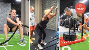 Die Trainingsstationen bei einem Hyrox sind nichts für schwache Muskeln.