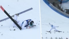 Maximilian Lienher stürzte beim Kamerasprung. (Bild: Screenshot ORF)