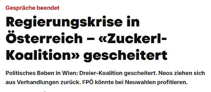Der Schweizer „Blick“ sieht Österreich in einer Regierungskrise.