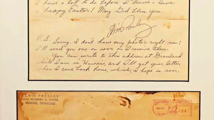 Elvis wrote this letter in March 1961 before filming the movie "Blue Hawaii".