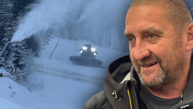 Wolfgang Perhab has been grooming the slopes in Schladming for almost 40 years. (Bild: Krone KREATIV/Spari)