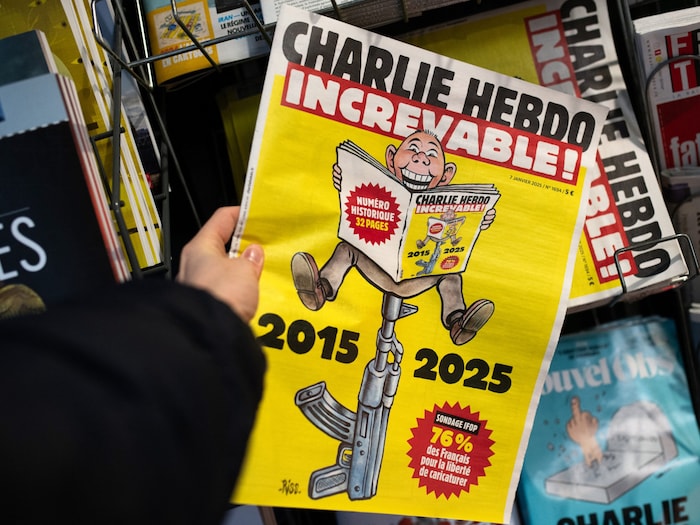 Die Herausgeber setzten einen lachenden Leser auf ein Sturmgewehr.