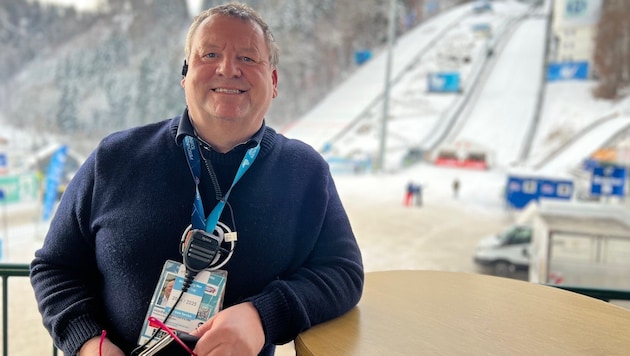 Skiclub-Präsident Manfred Schützenhofer ist bereit für das Springen: „Wir haben ein Top-Team, auf das ich mich verlassen kann.“ (Bild: JHK)