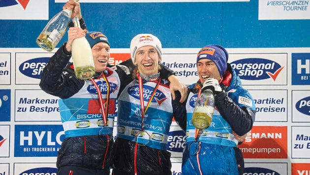 Jan Hörl, Daniel Tschofenig and Stefan Kraft (from left to right) (Bild: Tröster Andreas)