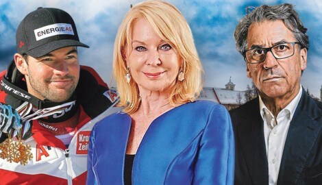 Die Linzer Starastrologin Gerda Rogers schaute sich die Sterne für Vincent Kriechmayr (li.) und Stefan Pierer an. Wie sieht das Jahr 2025 für die beiden aus? (Bild: Krone KREATIV/Michael Liebert Werner Kerschbaummayr EPA/Luciano Solero KTM/E. Tschann)