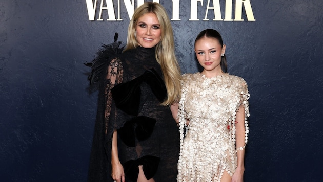 Heidi Klum besuchte mit Tochter Leni die Golden-Globes-Pre-Party der „Vanity Fair“. (Bild: APA/Getty Images via AFP/GETTY IMAGES/Phillip Faraone)