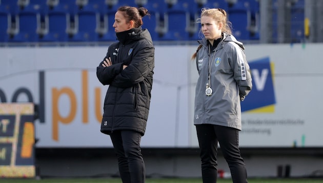 Lisa Alzner (re.) tritt bei St. Pöltens Frauen aus dem Schatten von Liese Brancao. (Bild: GEPA pictures)