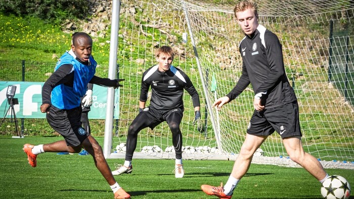 Yalcouye, Biereth and Co. at training.