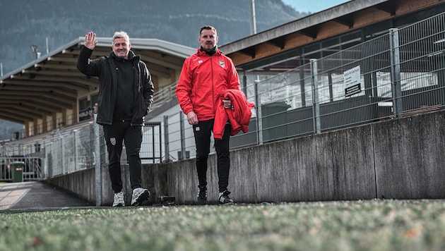 Coach Markus Mader (l.) and his coaching partner Martin Schneider are back. (Bild: Austria Lustenau)