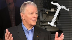 Hans Jörg Schimanek im Rahmen einer TV-Diskussion anlässlich der Landtagswahl in ...