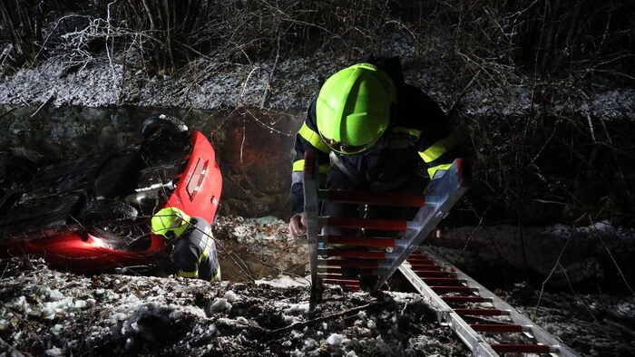 The scene of the accident could only be reached using a ladder.