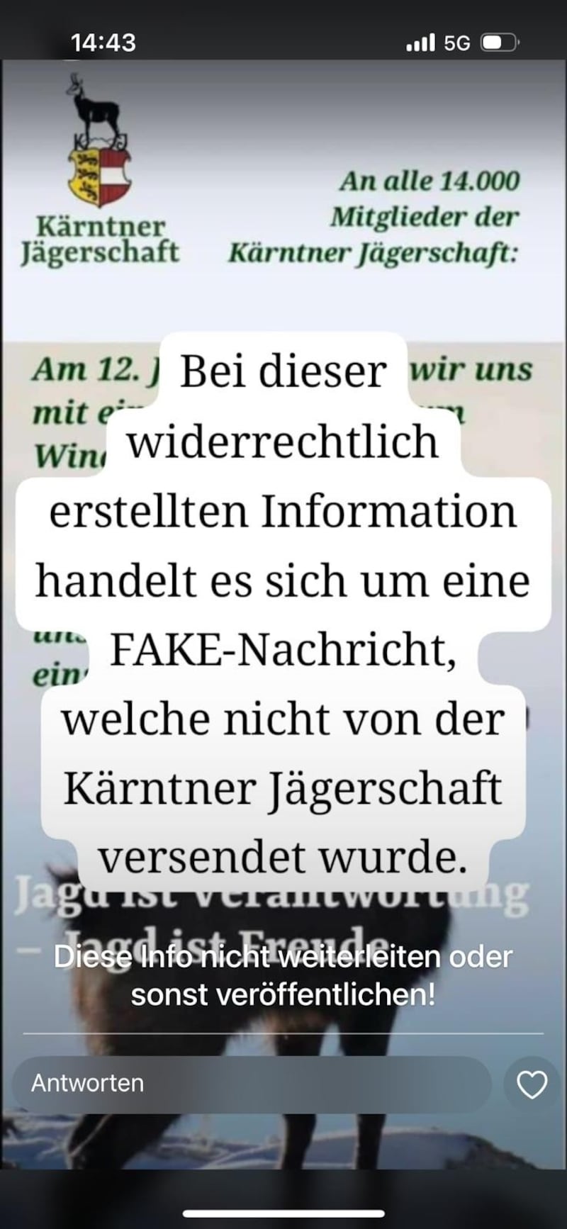 ... stellte sie sofort klar, dass es sich um Fake-Inhalte handelt. (Bild: zVg)