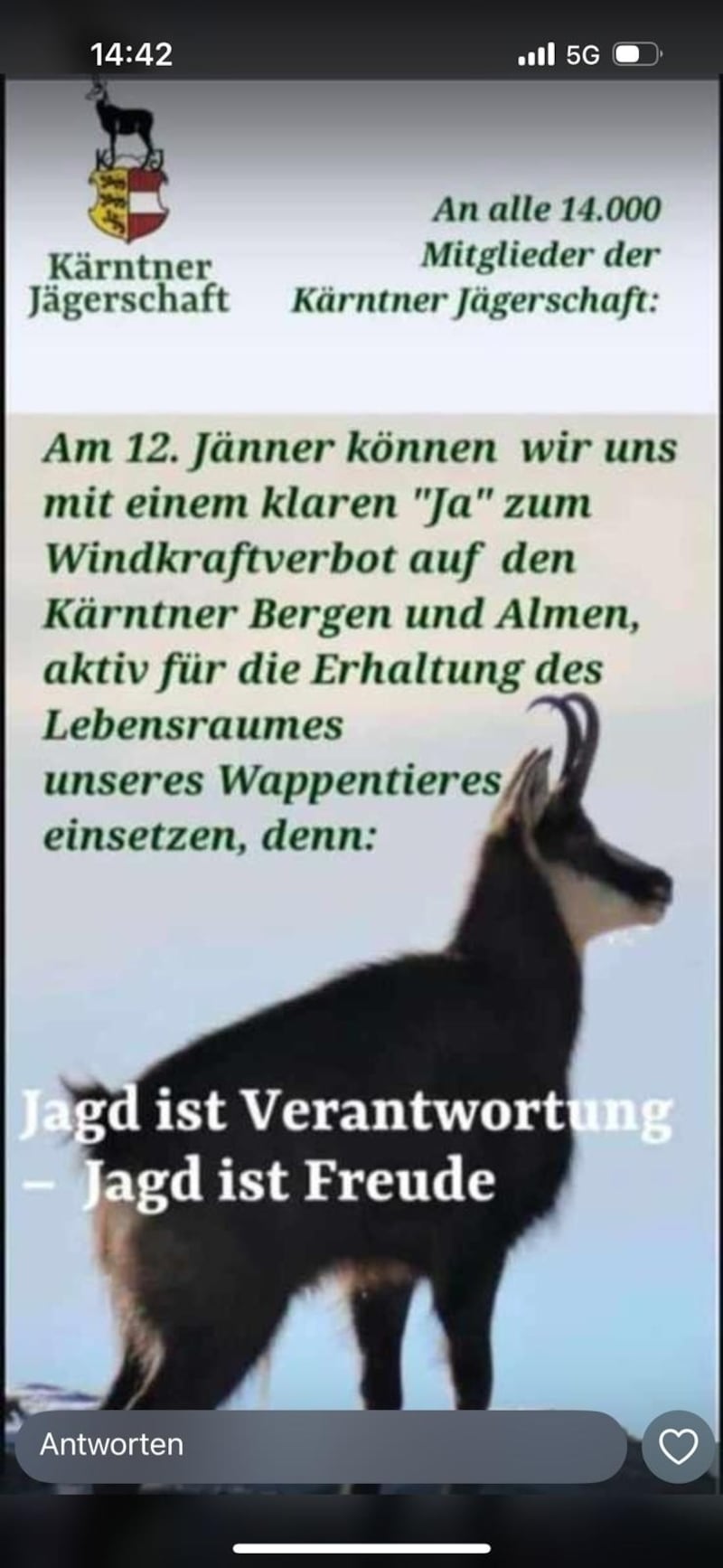 Nachdem die Jägerschaft Wind von dem Posting bekam, ... (Bild: zVg)