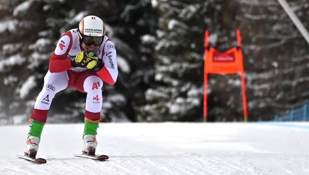 Markus Salcher took second and third place in the two downhill races in Santa Caterina. (Bild: Ski Austria/Weigl)