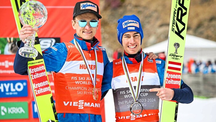 Daniel Huber (li.) mit Kumpel Stefan Kraft.