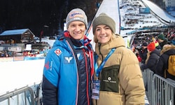 Daniel Huber war mit Ehefrau Franziska beim Dreikönigsspringen in Bischofshofen dabei.