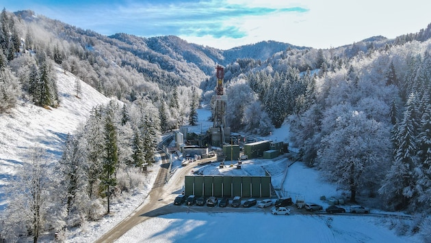 Test drilling for gas in Molln is currently interrupted (Bild: Werner Kerschbaummayr/DAVID RAUSCHER / FOTOKERSCHI)