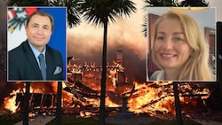 Laut Michael Postl, Generalkonsul in Los Angeles, haben mehrere Österreicher bereits ihre Häuser verloren. Die Steirerin Melanie Herrmann, die in Los Angeles lebt und arbeitet, hofft nach der Katastrophe auf ein Umdenken beim Klimaschutz.  (Bild: Krone KREATIV/BMEIA Gruber, AGUSTIN PAULLIER/AFP, privat)