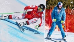 Conny Hütter (li.) und Lindsey Vonn gaben im ersten Training eine gute Figur ab  (Bild: GEPA pictures)