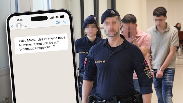 Thousands of Austrians have received a WhatsApp message like this. (Bild: Krone KREATIV/Martin Jöchl, stock.adobe, Krone KREATIV)