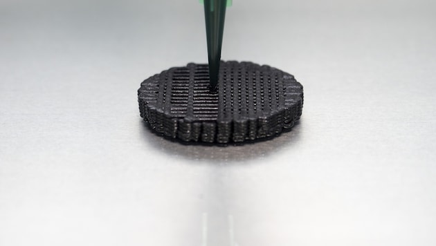 The 3D-printed mushroom electrode (Bild: Empa)