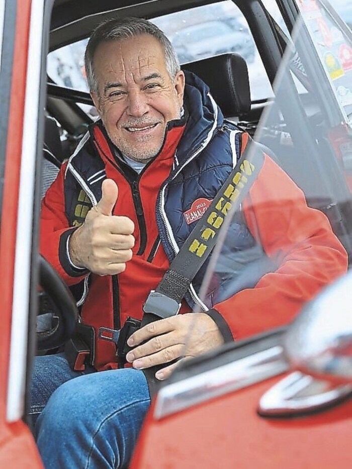 Sigi Wolf im Rallye-Lancia.