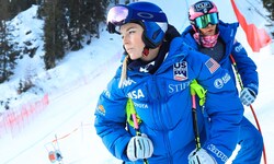 Lindsey Vonn bei der Besichtigung in St. Anton