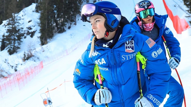 Lindsey Vonn during the inspection in St. Anton (Bild: Birbaumer Christof)