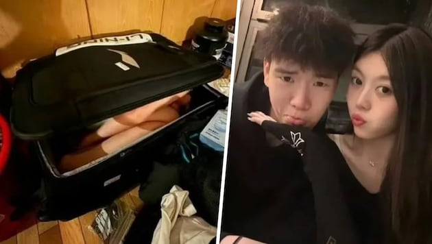 Zhang Xingliang smuggled his girlfriend into the room in his suitcase - and was suspended by the club for it. (Bild: Screenshot x.com)