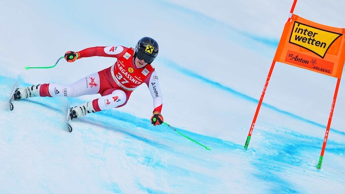 Magdalena Egger from Lech showed an ambitious first training run and wants to improve further.