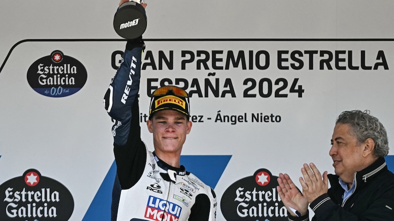 Collin Veijer won the Moto3 race in Jerez last year. (Bild: APA/AFP)