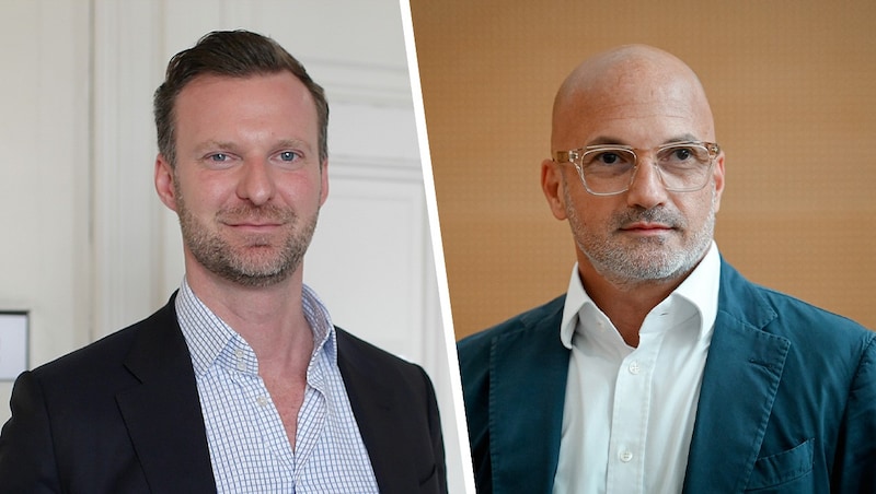 Viennese defense lawyers Philipp Wolm and Nikolaus Rast are defending in the sensational drug case. (Bild: Krone KREATIV/Markus Wenzel, Gerhard Bartel)