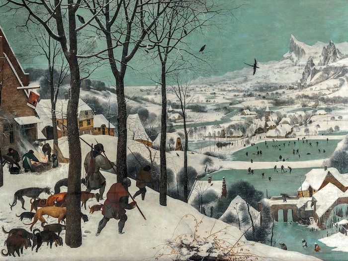 Weltberühmt: Die Jäger im Schnee (Winter), 1565, von Pieter Bruegel d. Ä.