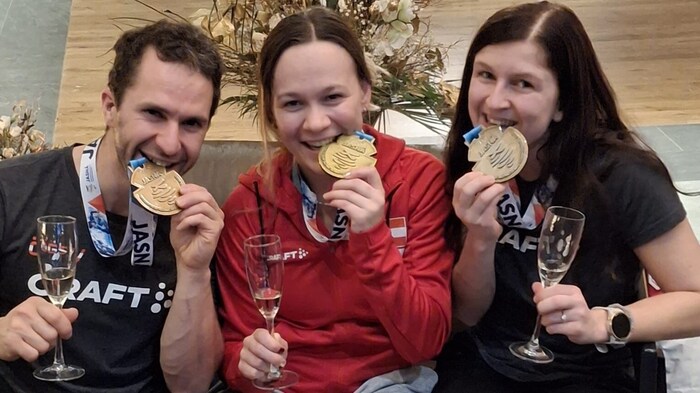 So sehen Sieger aus: Christoph Lebelhuber, Melissa Köck und Johanna Köttl.
