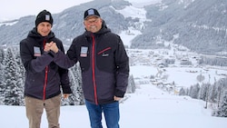 Freuen sich auf den Nachtslalom: Strecken-Chef Martin Traninger (links) und OK-Boss Wolfgang Hettegger.  (Bild: Tröster Andreas/ANDREAS TROESTER)