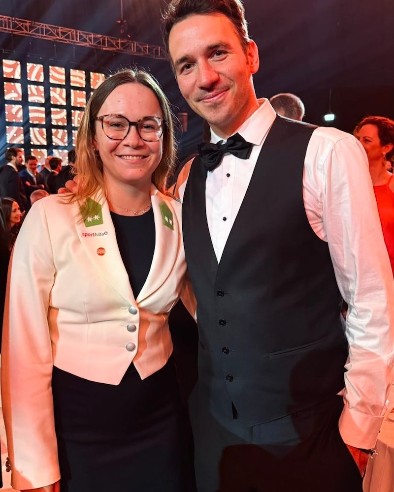 Melissa Köck mit Felix Neureuther bei der Lotterien-Sporthilfe-Gala. (Bild: Melissa Köck)