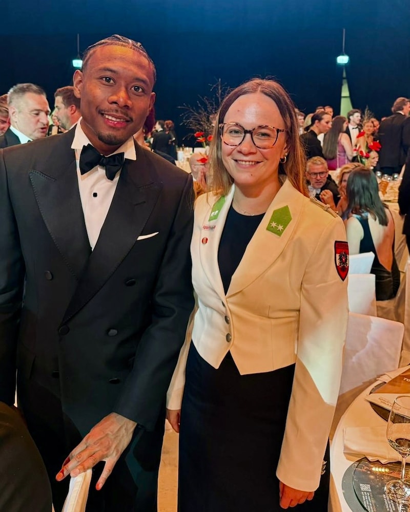 Melissa Köck mit David Alaba bei der Lotterien-Sporthilfe-Gala. (Bild: Melissa Köck)