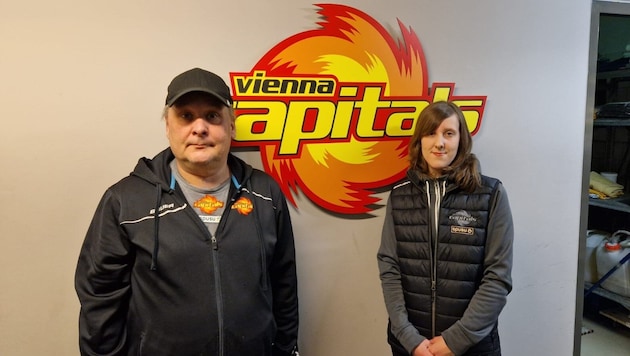 Caps keeper Tommy Bardodej and his daughter Jasmine. (Bild: Felix Cerny)