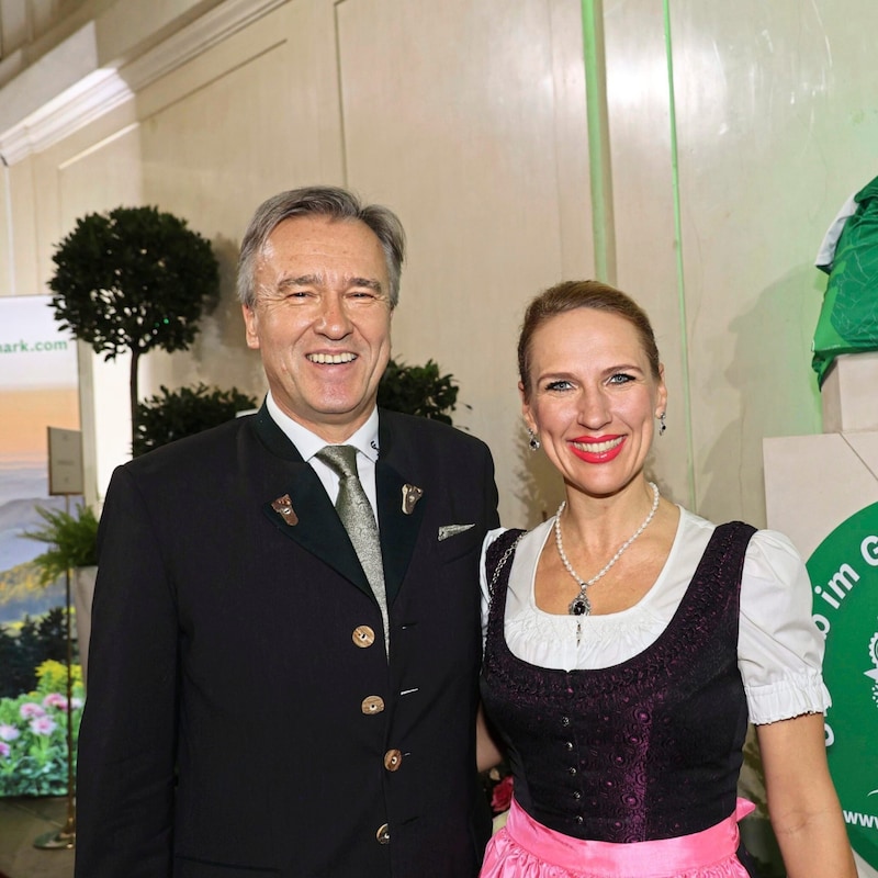 Sturm president Christian Jauk with his wife Kathrin Nachbaur (Bild: Jauschowetz Christian)