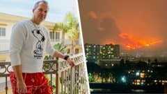 Markus Illko befindet sich in unmittelbarer Nähe der Flammen-Hölle (Bild: Krone KREATIV/Illko)