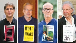 Feiner Lesestoff von Daniel Kehlmann, Wolf Haas, Daniel Glattauer und Peter Handke (Bild: Krone KREATIV/Starpix/ Alexander TUMA Karl Schöndorfer Leonhard Hilzensauer / Paul Zsolnay Verlag Tschepp Markus)