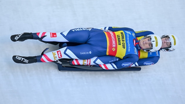 Selina Egle and Lara Kipp raced to victory in Altenberg. (Bild: GEPA/GEPA pictures)