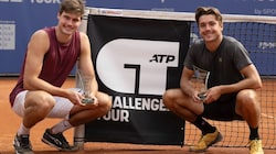 Bei den Australian Open im Hauptbewerb: Jakob Schnaitter (links) und Mark Wallner. (Bild: Instagram/Mark Wallner)