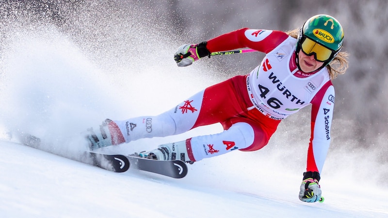 In Kranjska Gora, Vici Olivier took her first World Cup points in 29th place - she already has her sights set on the next points at Kronplatz. (Bild: GEPA pictures)