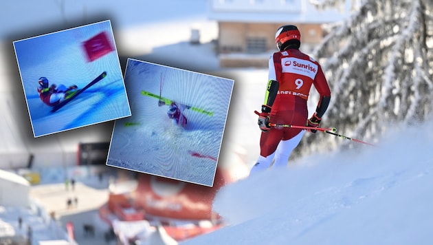 Riesenenttäuschung für Stefan Brennsteiner in Adelboden (Bild: GEPA/GEPA pictures, Screenshot/ORF)